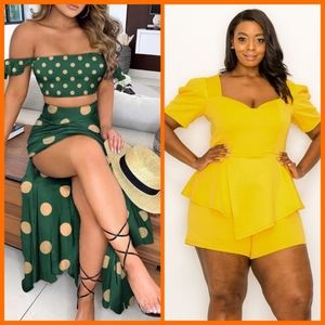 Skirt sets, romper and dresses